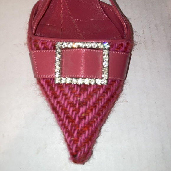 KATE SPADE Pink Tweed Kitten Slingback Size 6 1/2 - Picture 7 of 16